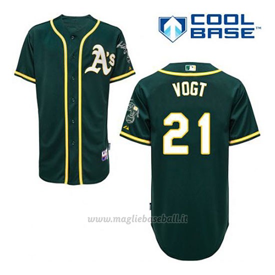 Maglia Baseball Uomo Oakland Athletics Stephen Vogt 21 Verde Alterner Cool Base
